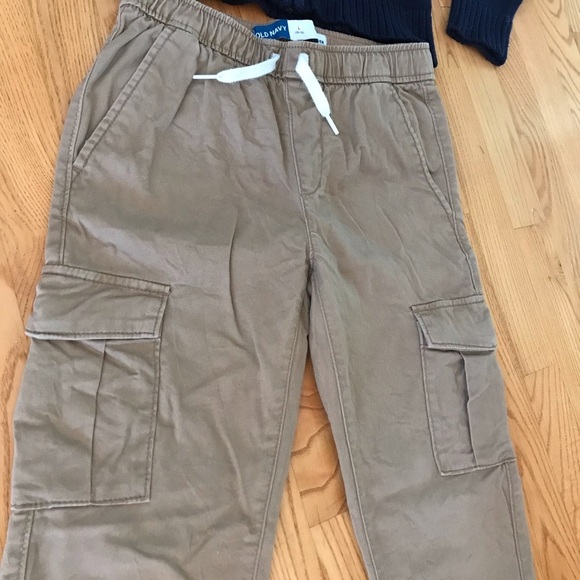 Dress outfit full zip navy blue sweater khaki pants boys size M 7/8 L 10/12 10 - Picture 4 of 8